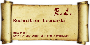 Rechnitzer Leonarda névjegykártya